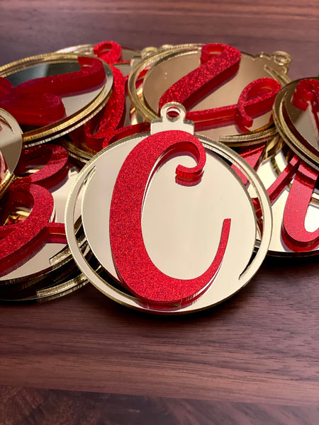 3D Initial Christmas Ornaments