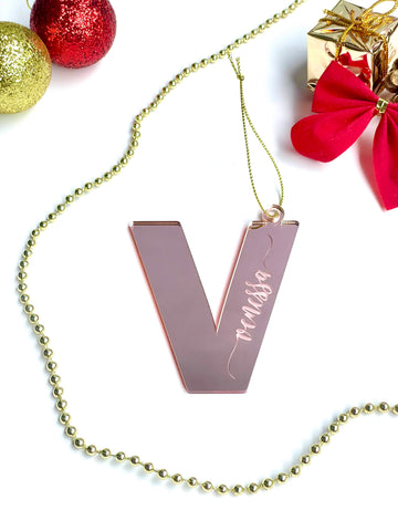 Initial Name Engraved Christmas Ornament