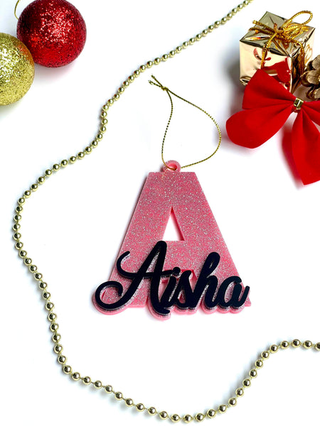 3D Initial Name Christmas Ornament