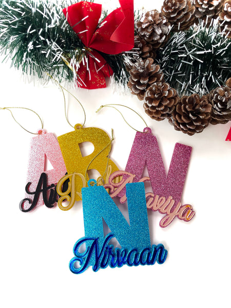 3D Initial Name Christmas Ornament
