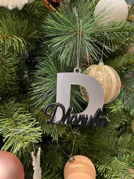 3D Initial Name Christmas Ornament