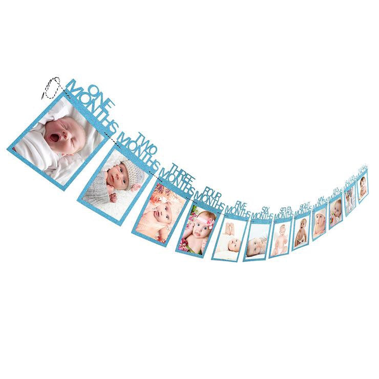 Baby's First Birthday 1-12 month Bunting Banner