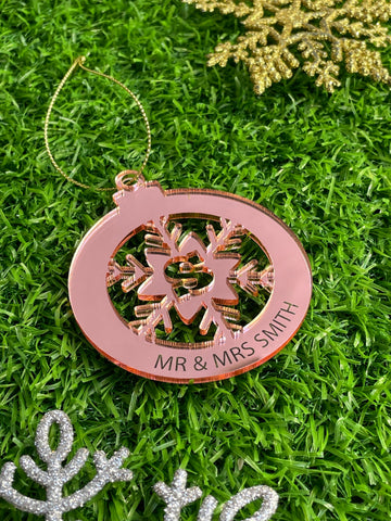Snowflake with Name Christmas Ornaments