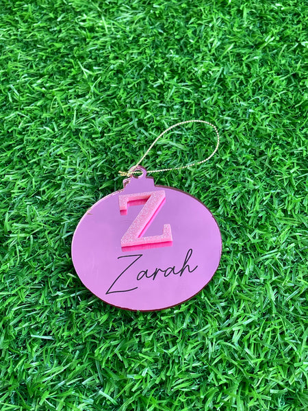 3D Name with Initial Engraved Christmas Ornaments