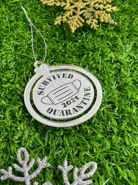 Survived Quarantine Christmas Ornament